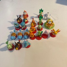 Collectible 15+ Pokemon Choco Egg Starter Figure Lot Red Base Approx 24 picture