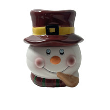 Youngs Heartfelt Creations Ceramic Snowman Candy Treat Jar 6