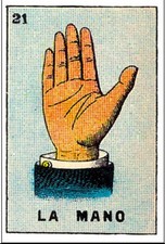 La Mano Postcard, La Loteria Mexicana, card 21,  4