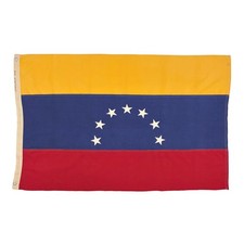 Vintage Cotton Venezuela Sewn Flag Cloth Textile Art Seven 7 Stars picture