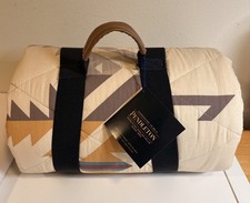 Pendleton Sandshell Aztec Quilted Indoor Outdoor Roll-Up Throw Blanket 50” x 70
