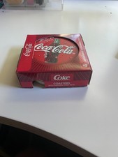 Vtg 2000 Coca-Cola Absorbent Stoneware Coasters Natural Cork Back 4pc Set Coke picture