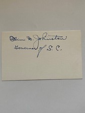 Olin DeWitt Johnston (1896 - 1965) - US Politician - Original Autograph picture