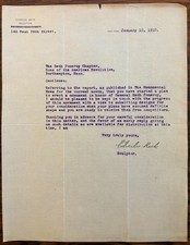 1910 TYPED LETTER SIGNED BY CHARLES KECK-- NOTED AMERICAN SCULPTOR Art History picture