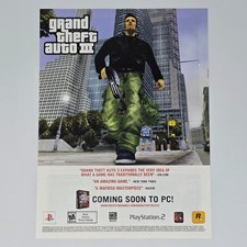 Grand Theft Auto III 3 PlayStation 2 PS2 PC Authentic Magazine Ad picture