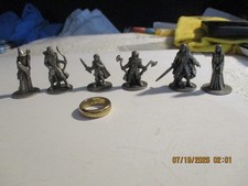 6pc Lord of the Rings Pewter Figurines Gandalf Frodo Aragorn Legolas W/Ring picture