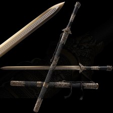 Chinese Kung Fu Double Edge Sword Tai Chi Jian Manganese Steel Blade Full Tang picture