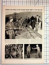 1937 Harlan County Coal War Kentucky Magazine Page Bayonets Miners Pickets picture
