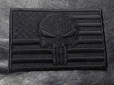 SWAT POLICE LAW ENFORCEMENT USA FLAG SKULL HOOK PATCH picture
