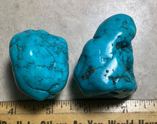New Mexico estate-Two turquoise nuggets?  Probably treated? 177 grams, Pretty picture