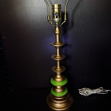 Uranium Glass Lamp Art Deco Style Antique Vintage Custom Build picture