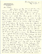 1904 Brown Bros & Co letter re Baltimore fire & Rus-Jap War picture