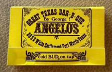 Vintage 1970s Angelo’s Bar-B-Que Matchbook Fort Worth Texas BBQ Budweiser picture