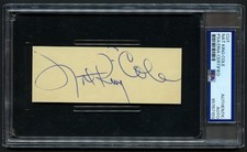 Nat King Cole d1965 signed autograph 1x5 cut Singer Unforgettable PSA Slabbed picture