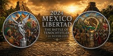 2024 Mexico 1oz Silver Libertad Battle Tenochtitlan Mintage 499 In Capsule & COA picture
