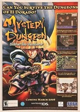 Mystery Dungeon: Shiren the Wanderer DS 08 Original Glossy Print Ad 7.25 X 10.5