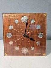 Vintage Marian Kay 1964 Silver Coin Numismatic Desk Clock - Model 72 picture
