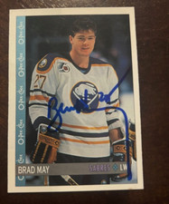 1992-93 O-Pee-Chee Brad May signed autographed card Buffalo Sabres #256 picture