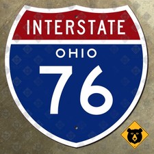Ohio Interstate 76 highway route sign 1957 Akron Youngstown turnpike 18x18 picture