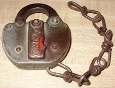 ANTIQUE ADLAKE OMAHA RAILWAY (RY) PADLOCK, PATENT NO. 2040482 picture