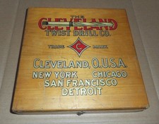 Cleveland Twist - Drill Co - Vintage Wood Storage Box  - Cleveland Ohio picture