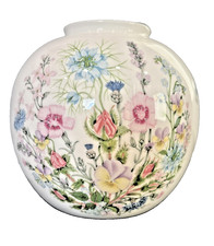 Aynsley Wild Tudor Fine Bone China Flower Vase England Floral Gilt Original Box picture
