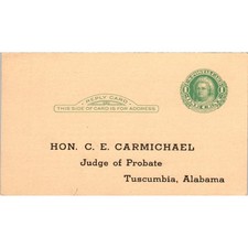 1938 Hon C.E. Carmichael Tuscumbia AL Absentee Ballot Request Postal Card PE7 picture