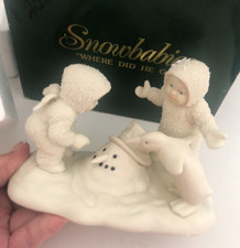 Vtg Boxed New Dept 56 SNOWBABIES Xmas WHERE DID HE GO Melting Snowman FIGURINE picture
