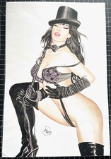 Signed Original Gil Sabas Zatanna Watercolor Commission 10X15 picture