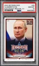 2022 Leaf Decision #45 Vladimir Putin Red Foil Rookie RC 1/1 PSA 10 Gem Mint picture