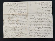 1862 antique CIVIL WAR soldier LETTER hospital WASH DC OTIS CURRIER Bull Run + picture