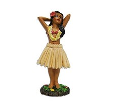  Kc Hawaii Hula Girl Posing Mini Dashboard Doll 4.4 Inches picture