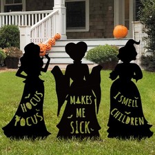 3Pack Extra Large Halloween Witches Silhouette Yard Signs Lawn Party Outdoor Dec picture