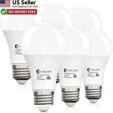 evelor A19 LED Light Bulbs 100W Equivalent Daylight 5000K 13W E26 Base 6 Pk USA picture