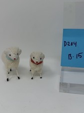 Vintage Miniature Flocked Sheep Figurines - Set of 2 picture