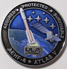 ORIGINAL ULA AEHF-4 ATLAS V VEHICLE SPACE MISSION SUCCESS COIN picture