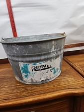 Antique Vintage USA Galvanized Bucket #4 on bottom Has some Sticker Yet Reeves picture
