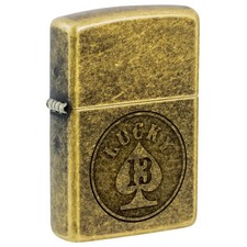 Zippo Lucky 13 Design Antique Brass Lustre 47148 picture