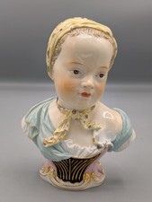 Large Rare Antique German Meissen Porcelain Bust Figurine Bourbon Child 6