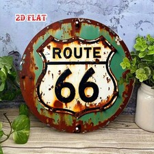Route 66 Vintage Rusty Metal Sign Retro Tin Wall Decor for Garage Bar Man Cave picture