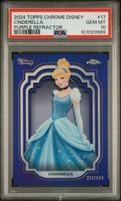 Topps 2024 Chrome Disney Cinderella #17 Purple Refractor PSA 10 011/199 picture