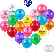 Sumind 36 Pcs Colorful Memorial Day Funeral Balloons for Celebration of Heavenly picture