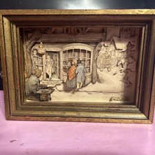 Vintage Anton Pieck 3D Shadow Box Curiosity Shop Winter Village Framed Art Decor picture