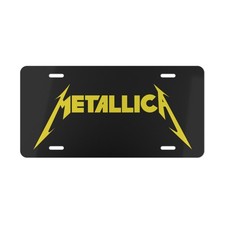 Metallica Black Yellow Car Front License Plate Tag Vanity Style - NEW picture