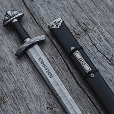 38” Handmade Northmen Viking Sword – Custom Damascus Steel with Scabbard picture
