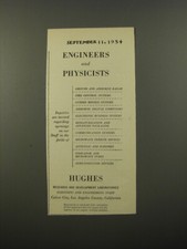 1954 Hughes Research and Development Laboratories Advertisement picture