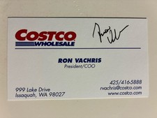 RON VACHRIS autograph COSTCO President CEO Signed Business Card AUTO picture