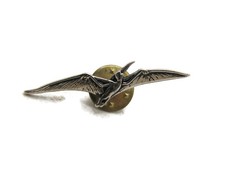 Vintage Pterodactyl Pin Silver Tone Flying Dinosaur Pterosaur Lapel Tack Brooch picture