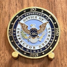 US DoD OIG Eagle Lightbulb OCDO Partnership Challenge Coin  1#39 picture