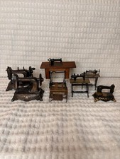 Vintage Miniature Sewing Machine Lot of 7 Dollhouse Models + 2 Pencil Sharpeners picture